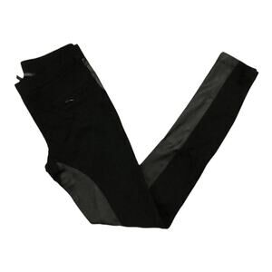 Victoria's Secret Black Faux Leather Panel Skinny Ponte Moto Leggings Size XS